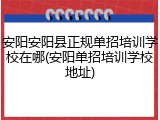 安阳安阳县正规单招培训学校在哪(安阳单招培训学校地址)