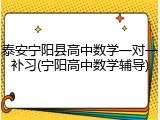 泰安宁阳县高中数学一对一补习(宁阳高中数学辅导)