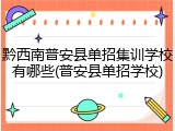 黔西南普安县单招集训学校有哪些(普安县单招学校)