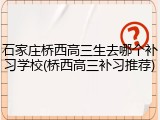 石家庄桥西高三生去哪个补习学校(桥西高三补习推荐)