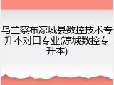 乌兰察布凉城县数控技术专升本对口专业(凉城数控专升本)