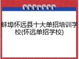 蚌埠怀远县十大单招培训学校(怀远单招学校)