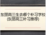 东丽高三生去哪个补习学校(东丽高三补习推荐)