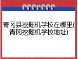 青冈县挖掘机学校在哪里(青冈挖掘机学校地址)