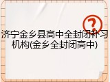 济宁金乡县高中全封闭补习机构(金乡全封闭高中)