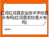 红河红河县农业技术学校是大专吗(红河县农校是大专吗)