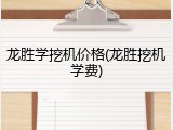 龙胜学挖机价格(龙胜挖机学费)