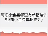 阿坝小金县哪里有单招培训机构(小金县单招培训)