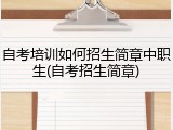 自考培训如何招生简章中职生(自考招生简章)