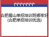 合肥蜀山单招培训班哪家好(合肥单招培训优选)