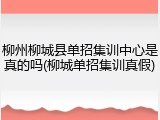 柳州柳城县单招集训中心是真的吗(柳城单招集训真假)