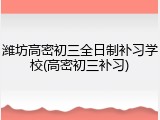 潍坊高密初三全日制补习学校(高密初三补习)