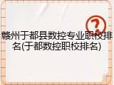 赣州于都县数控专业职校排名(于都数控职校排名)