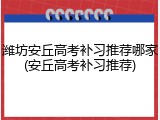 潍坊安丘高考补习推荐哪家(安丘高考补习推荐)