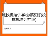 城挖机培训学校哪家好(挖掘机培训推荐)