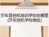 莎车县挖机培训学校在哪里(莎车挖机学校地址)