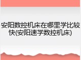 安阳数控机床在哪里学比较快(安阳速学数控机床)