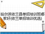 哈尔滨依兰县单招培训班哪家好(依兰单招培训优选)