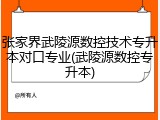 张家界武陵源数控技术专升本对口专业(武陵源数控专升本)