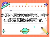 贵阳小河数控编程培训机构在哪(贵阳数控编程培训)