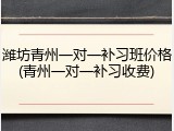 潍坊青州一对一补习班价格(青州一对一补习收费)