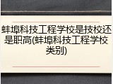 蚌埠科技工程学校是技校还是职高(蚌埠科技工程学校类别)
