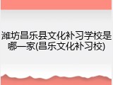 潍坊昌乐县文化补习学校是哪一家(昌乐文化补习校)