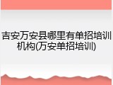 吉安万安县哪里有单招培训机构(万安单招培训)