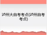 泸州大自考考点(泸州自考考点)