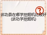 武功县在哪学挖掘机比较好(武功学挖掘机)
