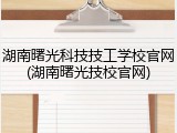 湖南曙光科技技工学校官网(湖南曙光技校官网)