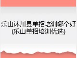 乐山沐川县单招培训哪个好(乐山单招培训优选)