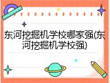 东河挖掘机学校哪家强(东河挖掘机学校强)