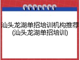 汕头龙湖单招培训机构推荐(汕头龙湖单招培训)