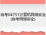 自考04751计算机网络安全(自考网络安全)