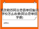 克孜勒苏阿合奇县单招集训学校怎么收费(阿合奇单招学费)