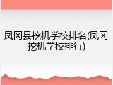 凤冈县挖机学校排名(凤冈挖机学校排行)