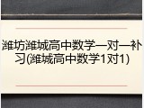 潍坊潍城高中数学一对一补习(潍城高中数学1对1)