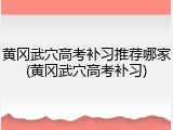 黄冈武穴高考补习推荐哪家(黄冈武穴高考补习)