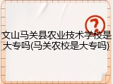 文山马关县农业技术学校是大专吗(马关农校是大专吗)