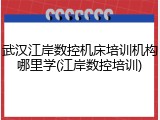 武汉江岸数控机床培训机构哪里学(江岸数控培训)