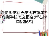 呼伦贝尔新巴尔虎右旗单招集训学校怎么报名(新右旗单招报名)
