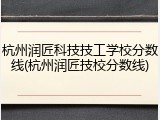 杭州润匠科技技工学校分数线(杭州润匠技校分数线)