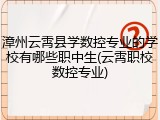 漳州云霄县学数控专业的学校有哪些职中生(云霄职校数控专业)