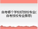 自考哪个学校好技校专业(自考技校专业推荐)
