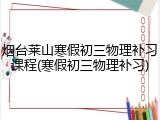 烟台莱山寒假初三物理补习课程(寒假初三物理补习)