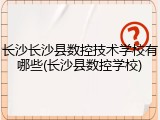 长沙长沙县数控技术学校有哪些(长沙县数控学校)