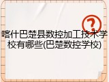 喀什巴楚县数控加工技术学校有哪些(巴楚数控学校)