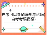 自考可以参加编制考试吗(自考考编资格)