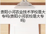贵阳小河农业技术学校是大专吗(贵阳小河农校是大专吗)